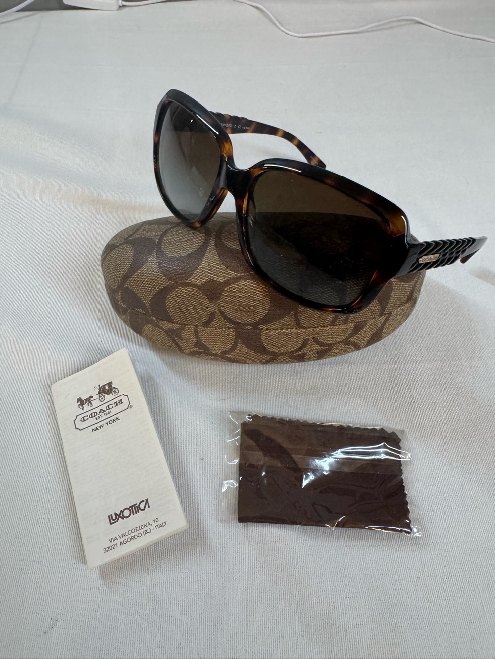 Coach Women's Tortoise Shell Sunglasses with Dark Lenses HC8141